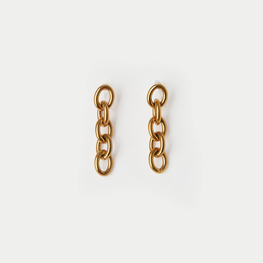 Gia Gold Chain Clip-on Drop Earrings EARA 