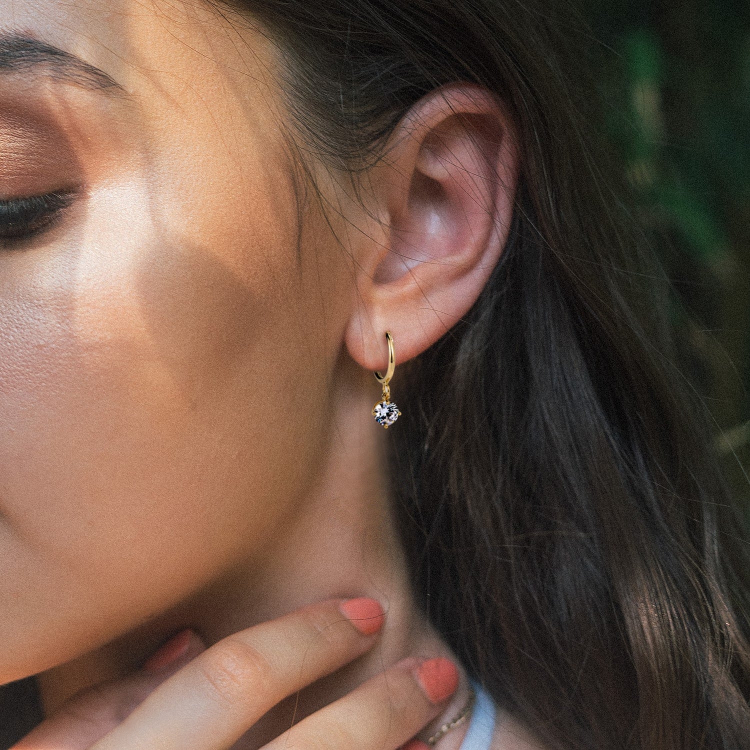 EARA Dew Drop Clip-on Hoops Earrings in Gold | EARA