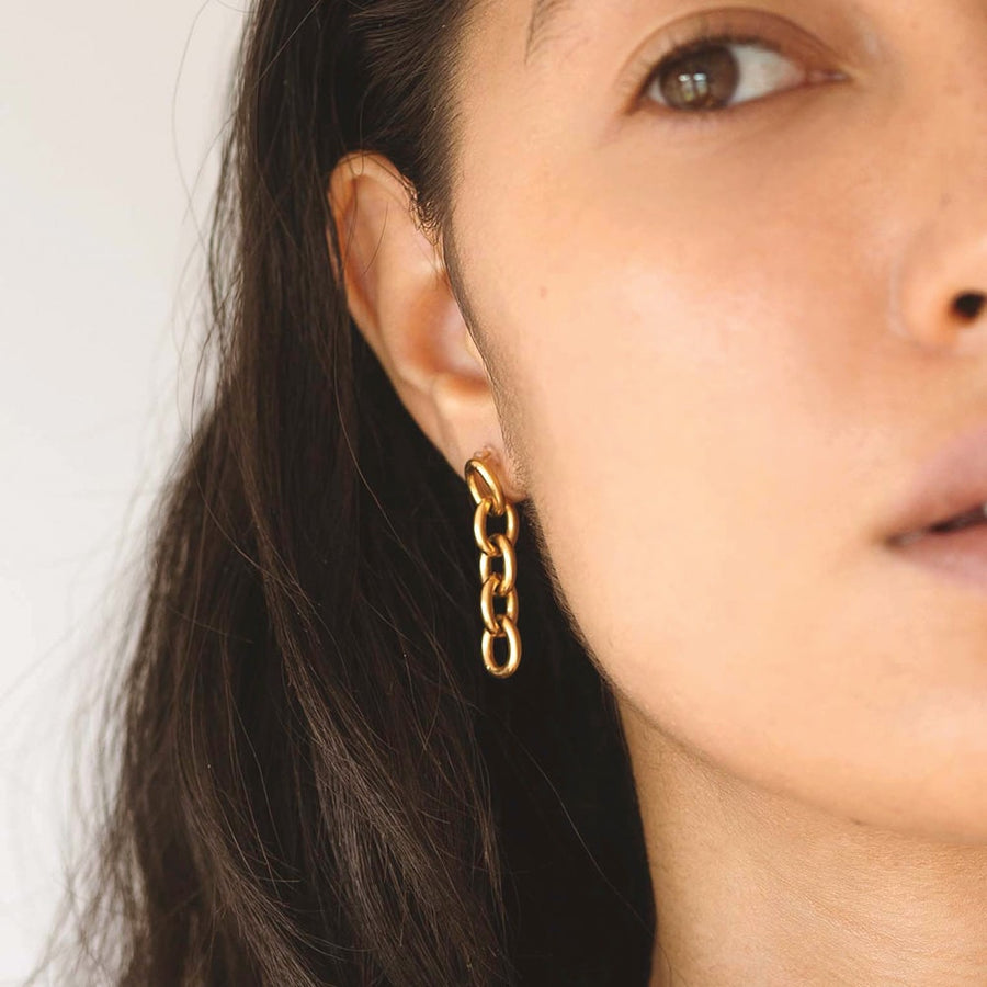 Gia Gold Chain Clip-on Drop Earrings EARA