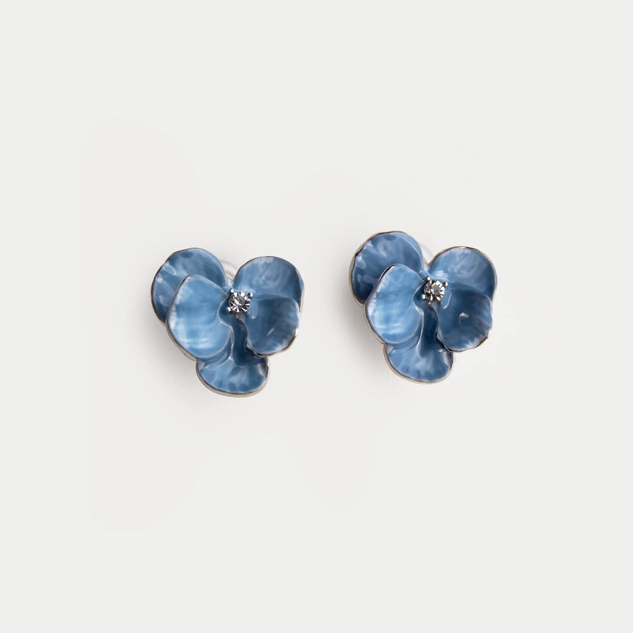 Blue Orchid Clip-on Earrings