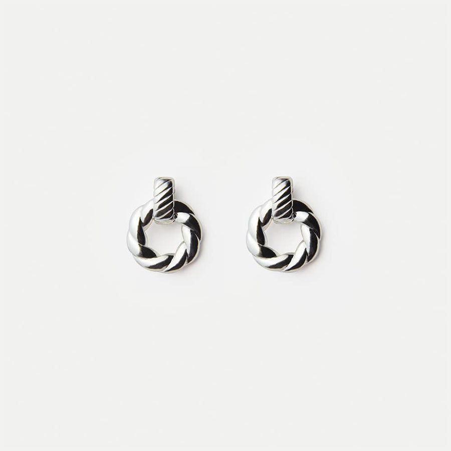 Silver Mini Knot Clip-on Stud Earrings