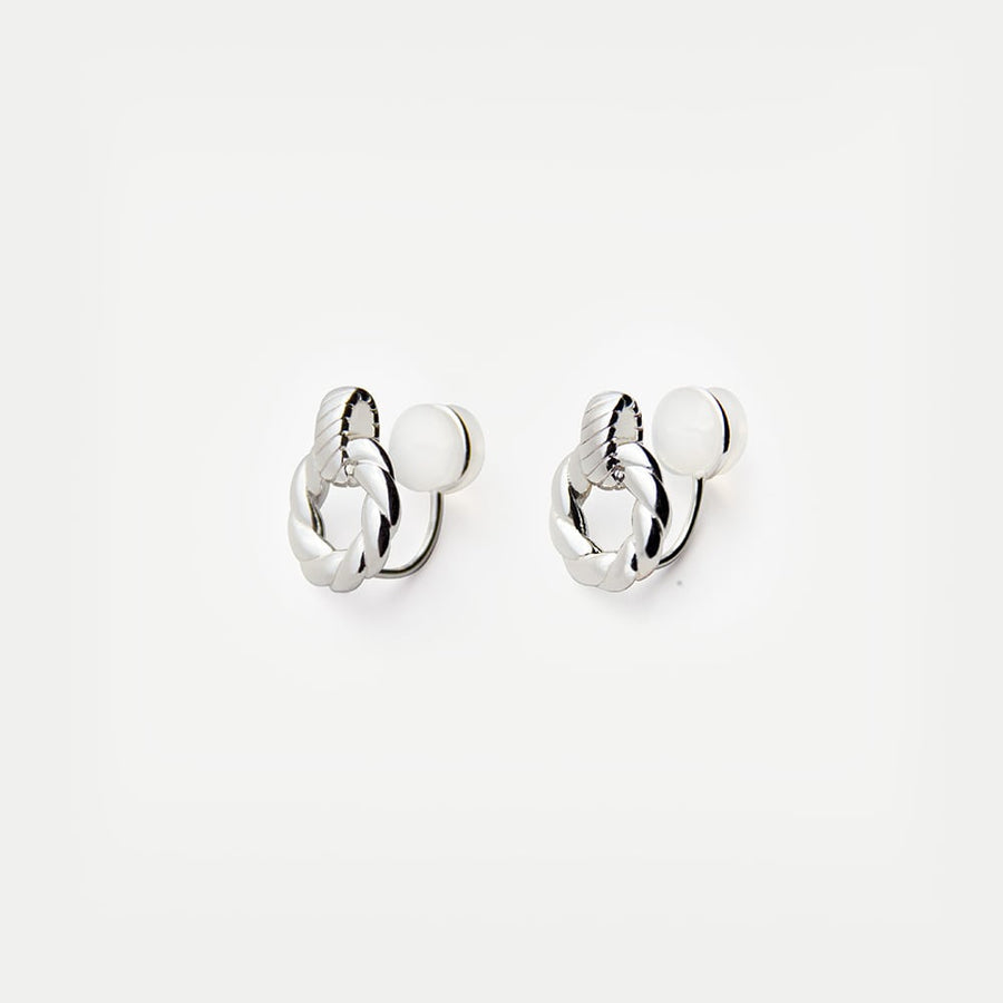 Silver Mini Knot Clip-on Stud Earrings