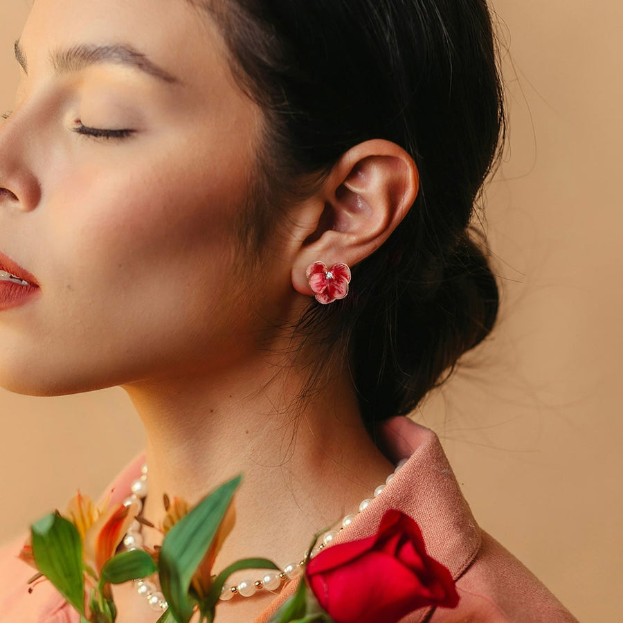 Ruby Petalia Clip-on Earrings