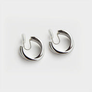 ◇HYERES LOR◇ Aceh Silver (C) Hoop Earrings HL5E3A557C9XXX Echo Silver Clip-on Hoop Earrings | EARA