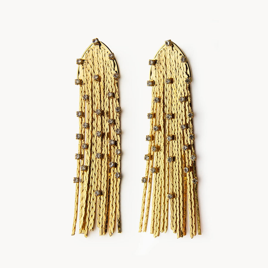 Nerida Waterfall Fringe Clip-on Earrings - EARA