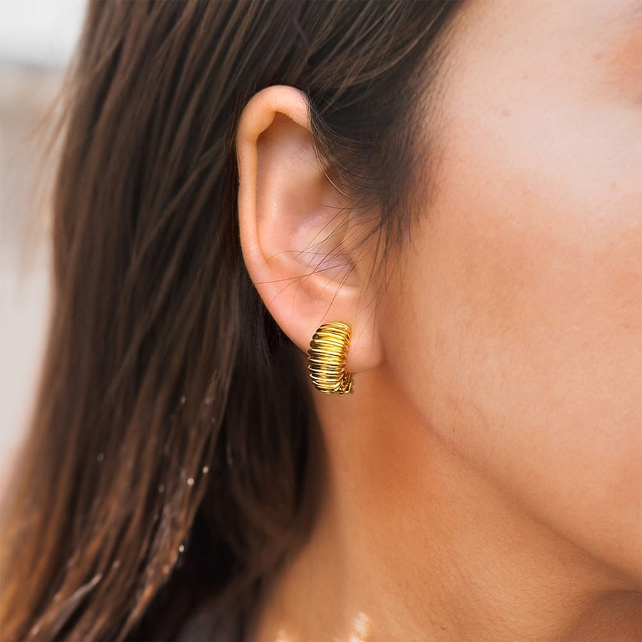 Regal Shell Gold Clip-on Earrings - EARA