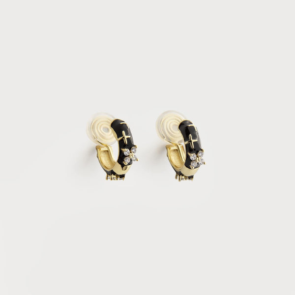 ★MIDNIGHT MOMENT.★ bumpy onetouch earring gold pave one touch earring - gold - midnightmoment | 60% - Asian