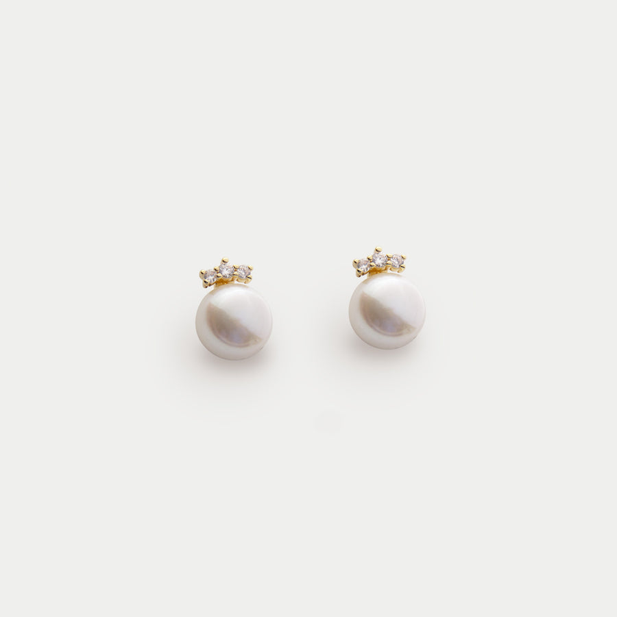 Pearl Crown Stud Clip-on earrings