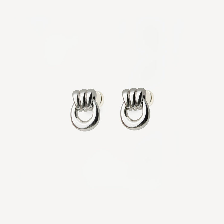 Marina Silver Knot Clip-On Earrings - EARA