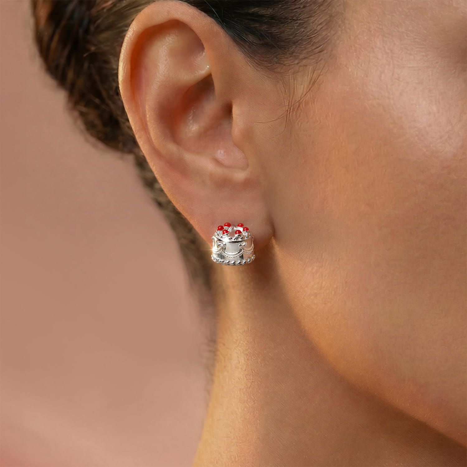 Petite Cherry Cake Clip-On Stud Earrings | EARA
