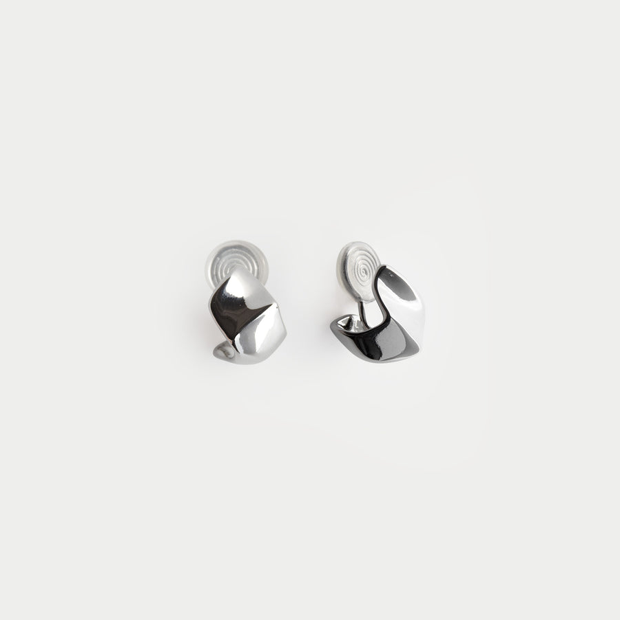 Silver Wave Clip-on Earrings - EARA