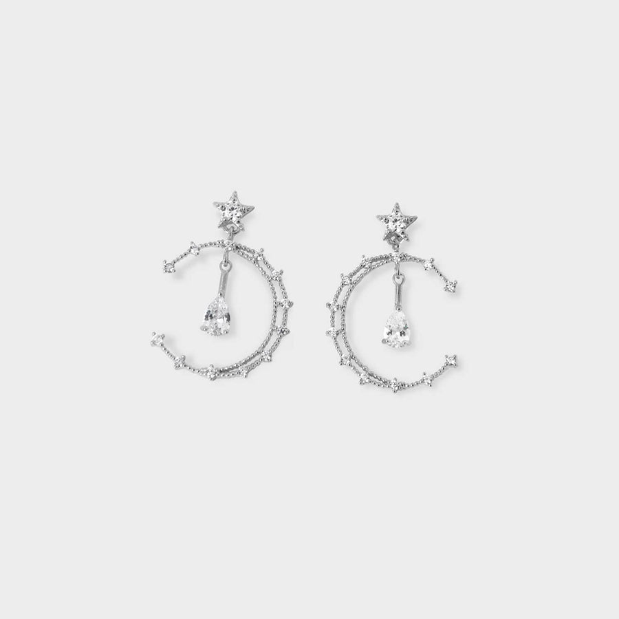Celeste Hoops Clip-on Earrings in Silver EARA 