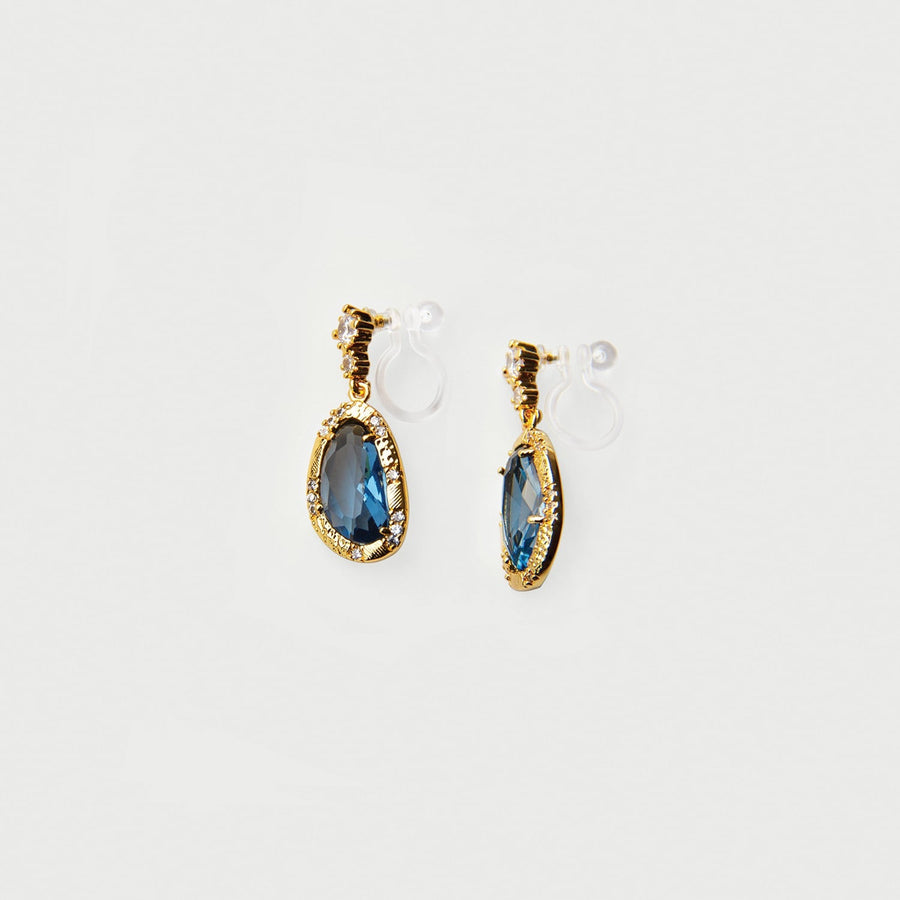 EARA dangle clip-on earrings blue